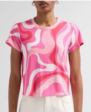 Generation Love Kai Geometric Jersey Tee Shirt in Pink S